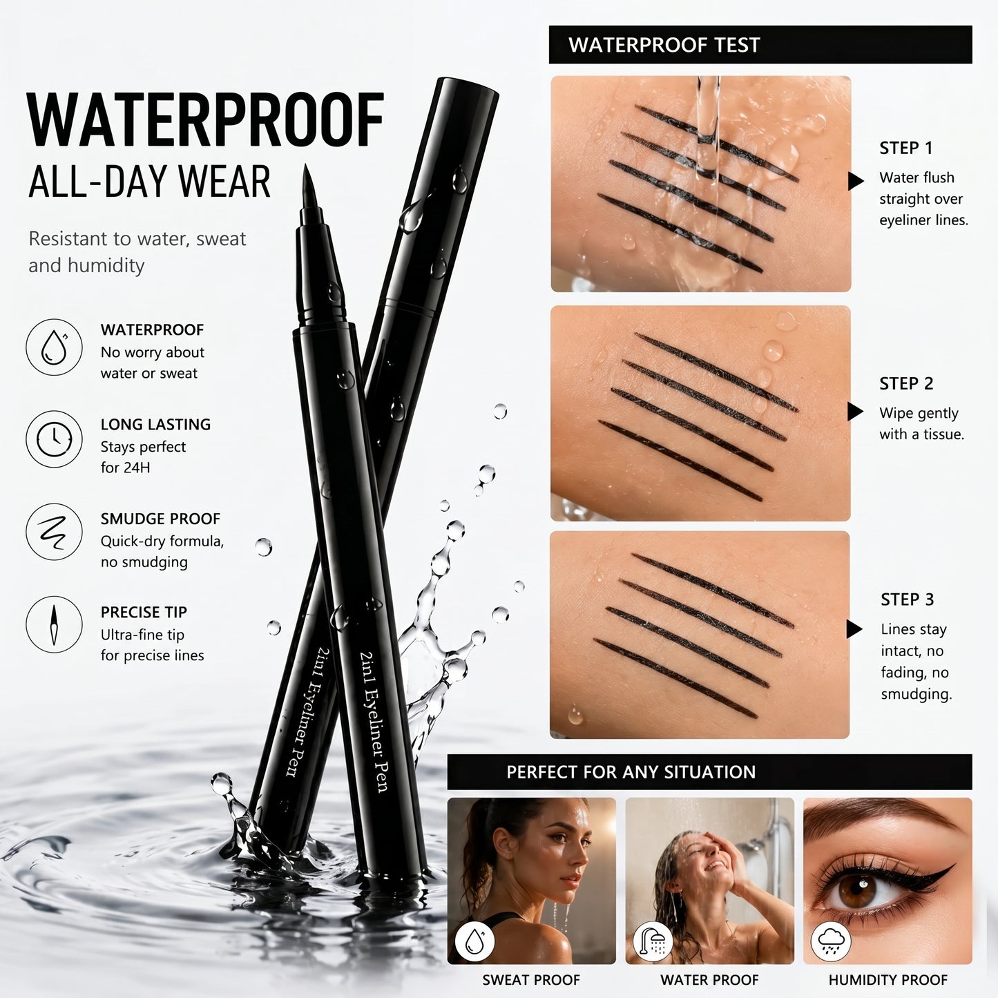 Waterproof & Smudge-Proof Liquid Eyeliner
