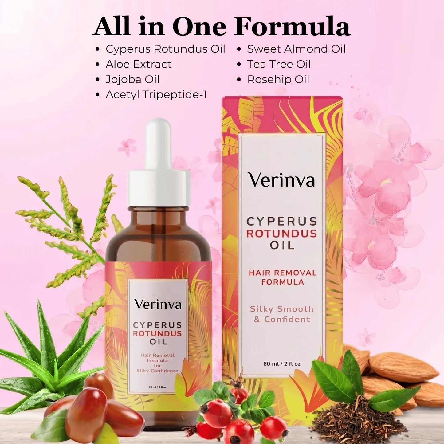 Verinva Beauty Hair Reduction Oil – Stop Unwanted Hair & Reveal Softer Skin